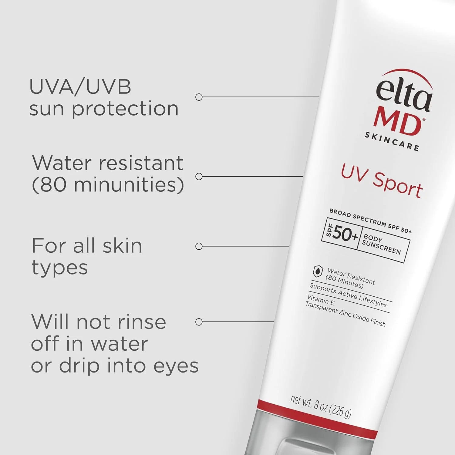 UV Sport Sunscreen Lotion SPF 50 - Face Sunscreen SPF 50, Body, Water & Sweat Resistant, Oil-Free Zinc Oxide Formula, Size: 3 Ounce (Pack of 1)