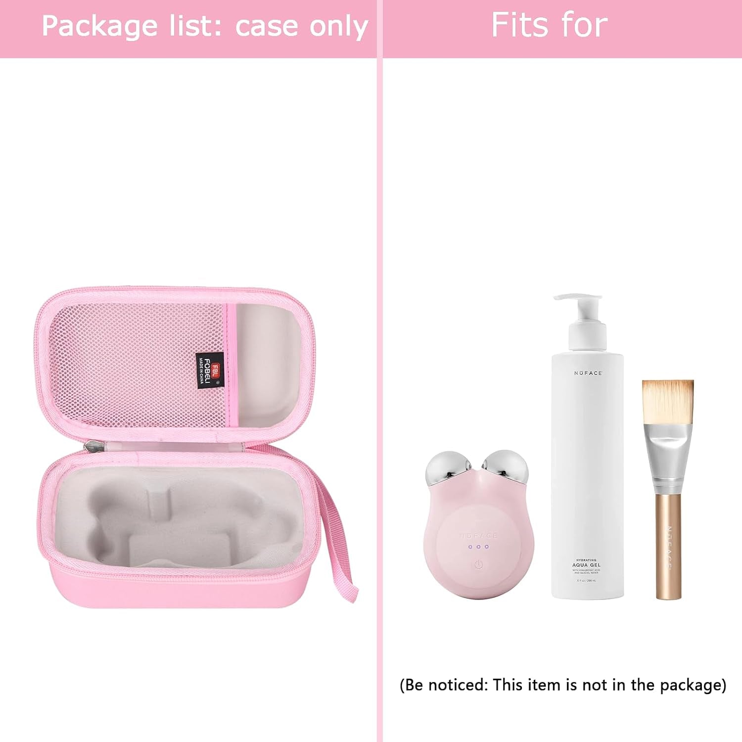 Hard Travel Case for Nuface Mini/Mini+ Starter Kit, Hunvva EP-300 Mini Microcurrent Facial Device (Case Only) (Pink)