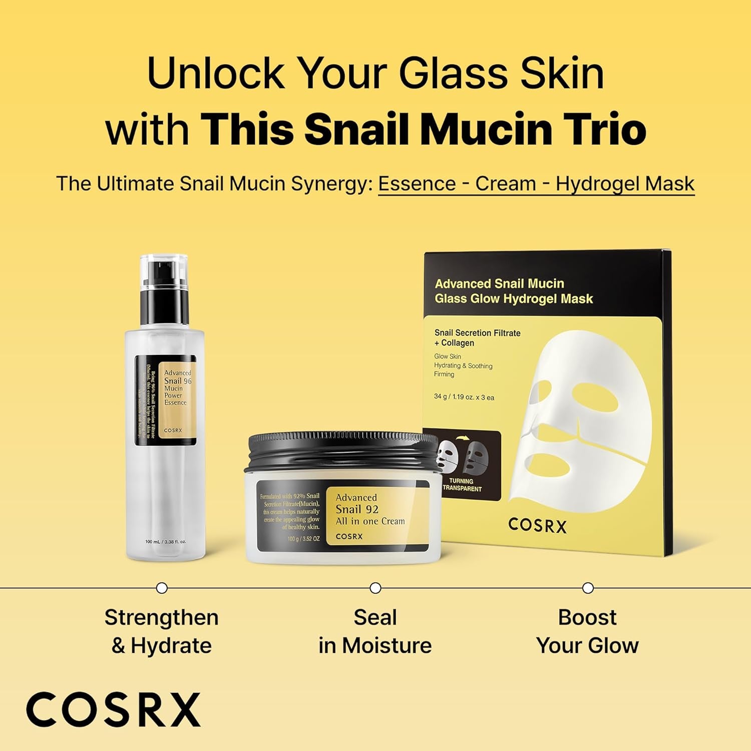 Snail Mucin 92% Face Moisturizer, 3.52 Oz, Lightweight Moisturing Cream for Soft, Glowy Skin, Korean Skin Care, Korean Moisturizer Face Cream