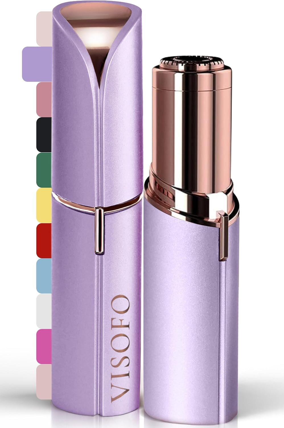 Facial Hair Removal for Women | Electric Razor Device Small Mustache Dermaplaning Remover Tools Tweezers Epilator Trimmer Face Dermaplane Shavers Beauty Gadgets Set Accessories (Amethyst)
