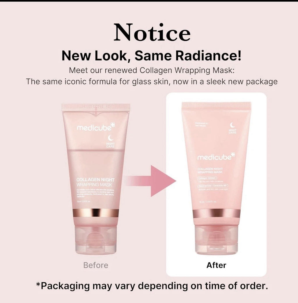MEDICUBE Collagen Night Wrapping Mask 2.53 Fl Oz + Silicone Brush | Exp:2028