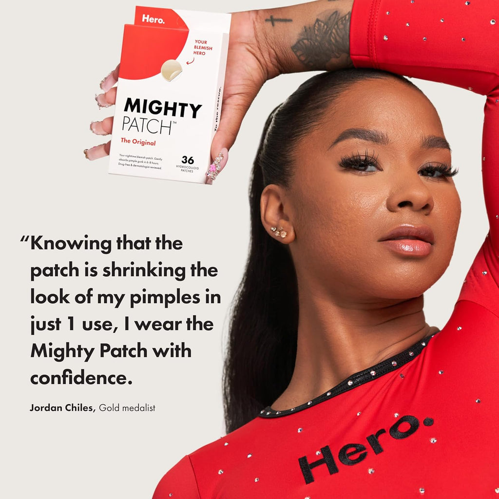 Hero Cosmetics Original Nighttime Acne Pimple Patches, 36 Ct | #1 Hydrocolloid Acne Patches, Shrinking Zits & Whiteheads in 1 Use, Spot Treatment, Pimple Stickers for Face