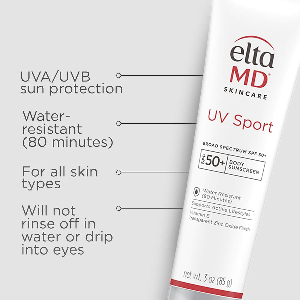 UV Sport Sunscreen Lotion SPF 50 - Face Sunscreen SPF 50, Body, Water & Sweat Resistant, Oil-Free Zinc Oxide Formula, Size: 3 Ounce (Pack of 1)