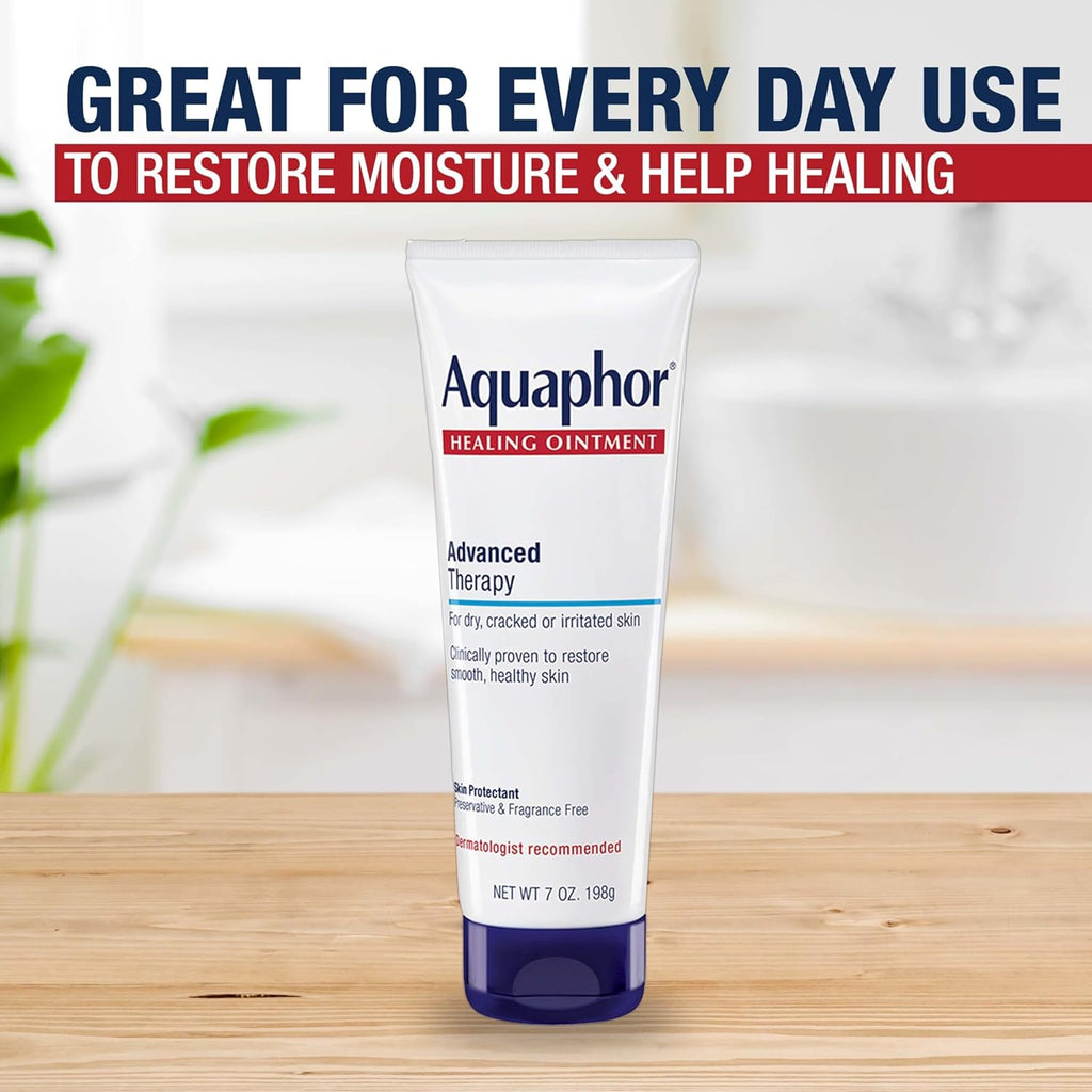 Healing Ointment Advanced Therapy Skin Protectant, Dry Skin Body Moisturizer, 7 Oz Tube (Pack of 12)