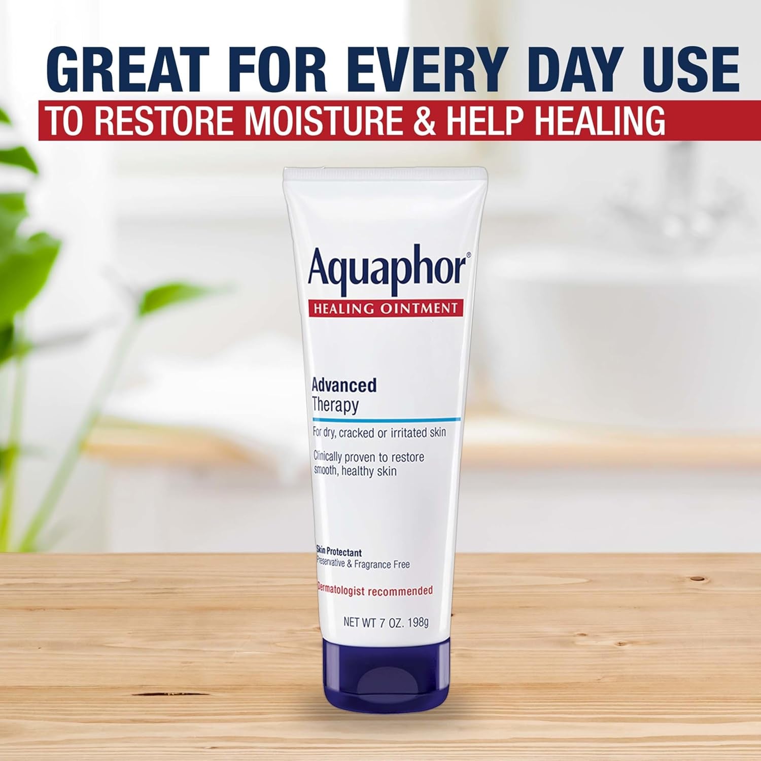 Healing Ointment Advanced Therapy Skin Protectant, Dry Skin Body Moisturizer, 7 Oz Tube (Pack of 12)