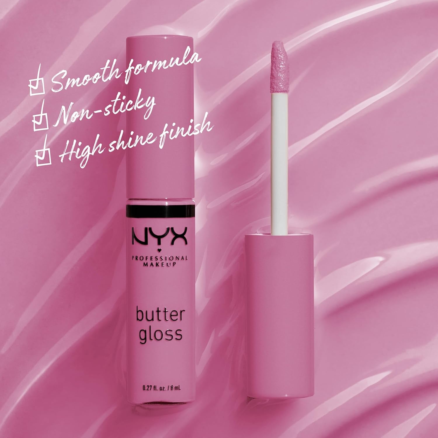 PROFESSIONAL MAKEUP Butter Gloss, Non-Sticky Lip Gloss - Eclair (Pink)