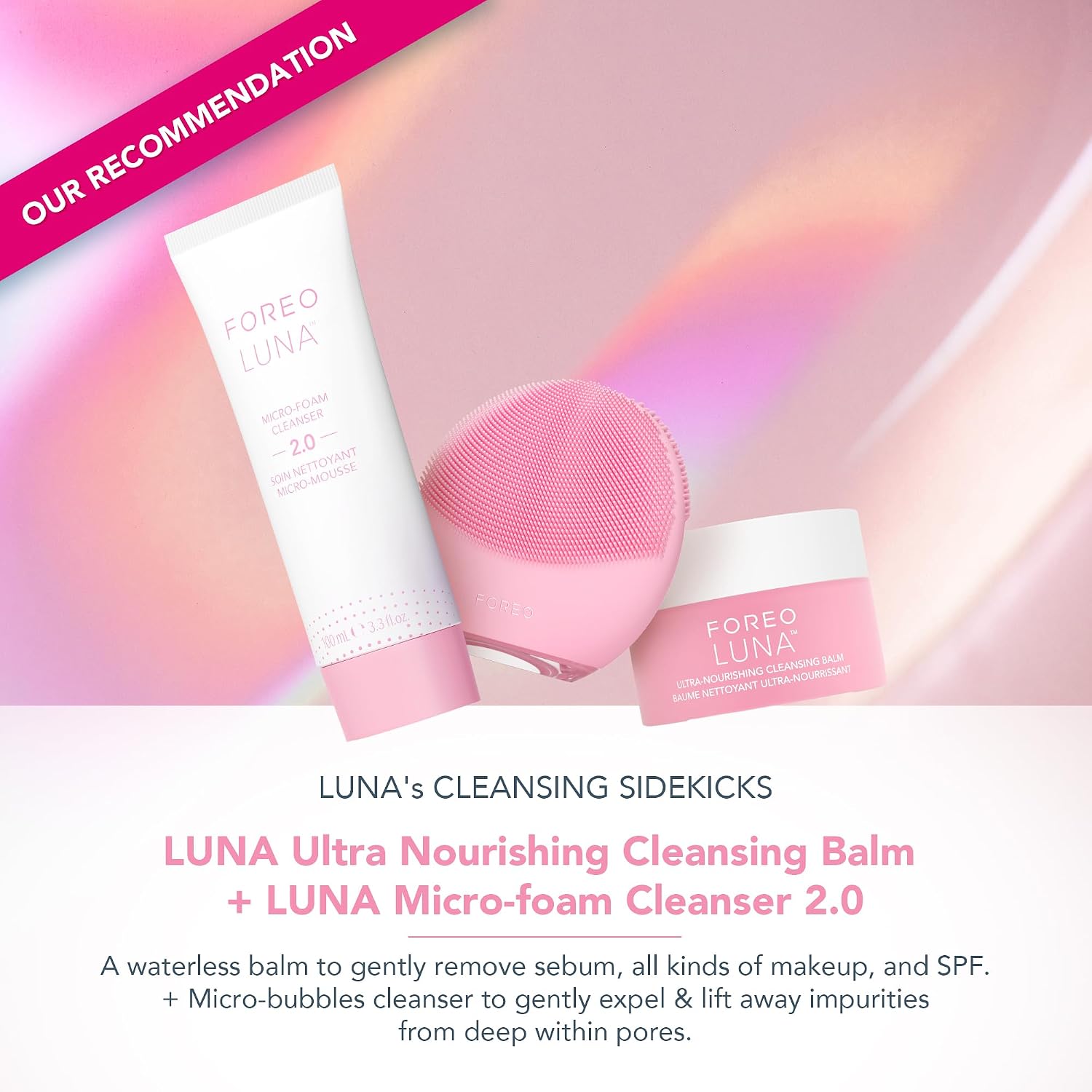 LUNA 4 Mini Face Cleansing Brush & Face Massager - Premium Face Care - Enhances Absorption of Facial Skin Care Products - Simple Skin Care Tools - for All Skin Types- Pearl Pink