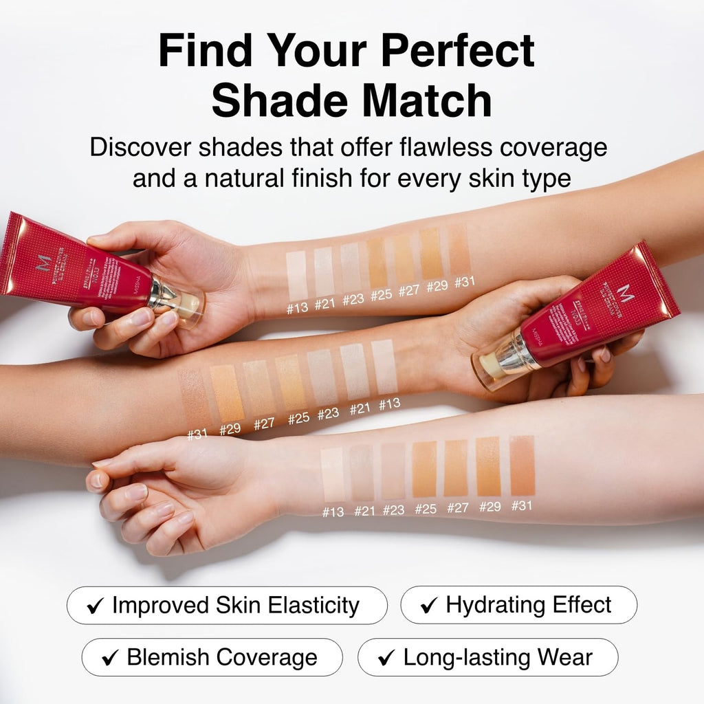 M Perfect Cover BB Cream No.13 Bright Beige - Fair with Cool Undertone SPF 42 PA +++ 1.69 Fl Oz - Tinted Moisturizer for Face with SPF