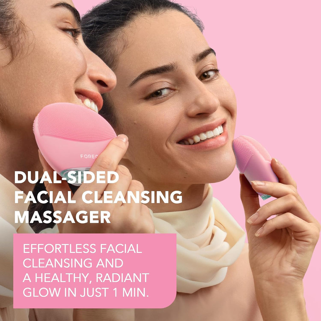 LUNA 4 Mini Face Cleansing Brush & Face Massager - Premium Face Care - Enhances Absorption of Facial Skin Care Products - Simple Skin Care Tools - for All Skin Types- Pearl Pink