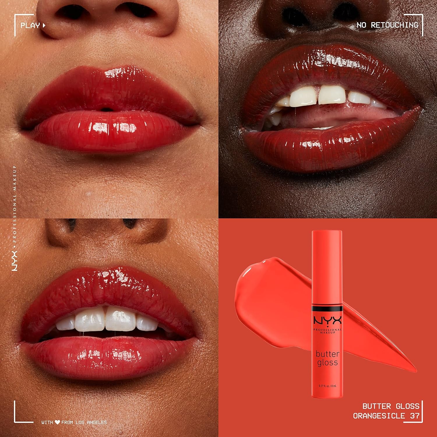 PROFESSIONAL MAKEUP Butter Gloss, Non-Sticky Lip Gloss - Orangesicle (Orange)