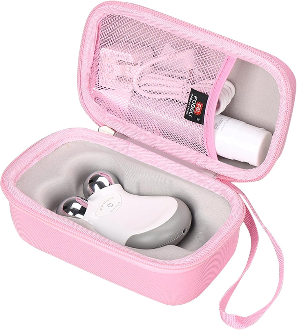 Hard Travel Case for Nuface Mini/Mini+ Starter Kit, Hunvva EP-300 Mini Microcurrent Facial Device (Case Only) (Pink)