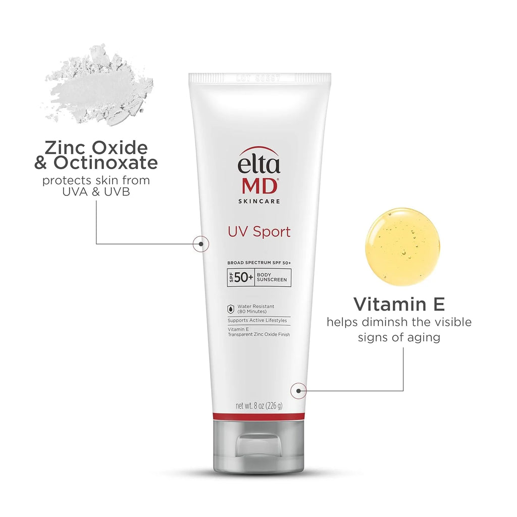 UV Sport Sunscreen Lotion SPF 50 - Face Sunscreen SPF 50, Body, Water & Sweat Resistant, Oil-Free Zinc Oxide Formula, Size: 3 Ounce (Pack of 1)