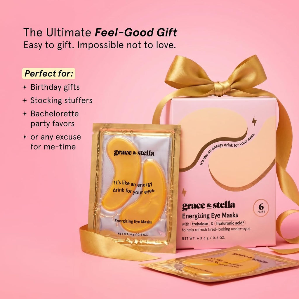 Award Winning under Eye Mask - Birthday Gifts for Women - Gel Eye Patches for Dark Circles, Puffy Eyes, Wrinkles, Undereye Bags - Gifts for Teen Girls - Vegan (48 Pairs, Gold)