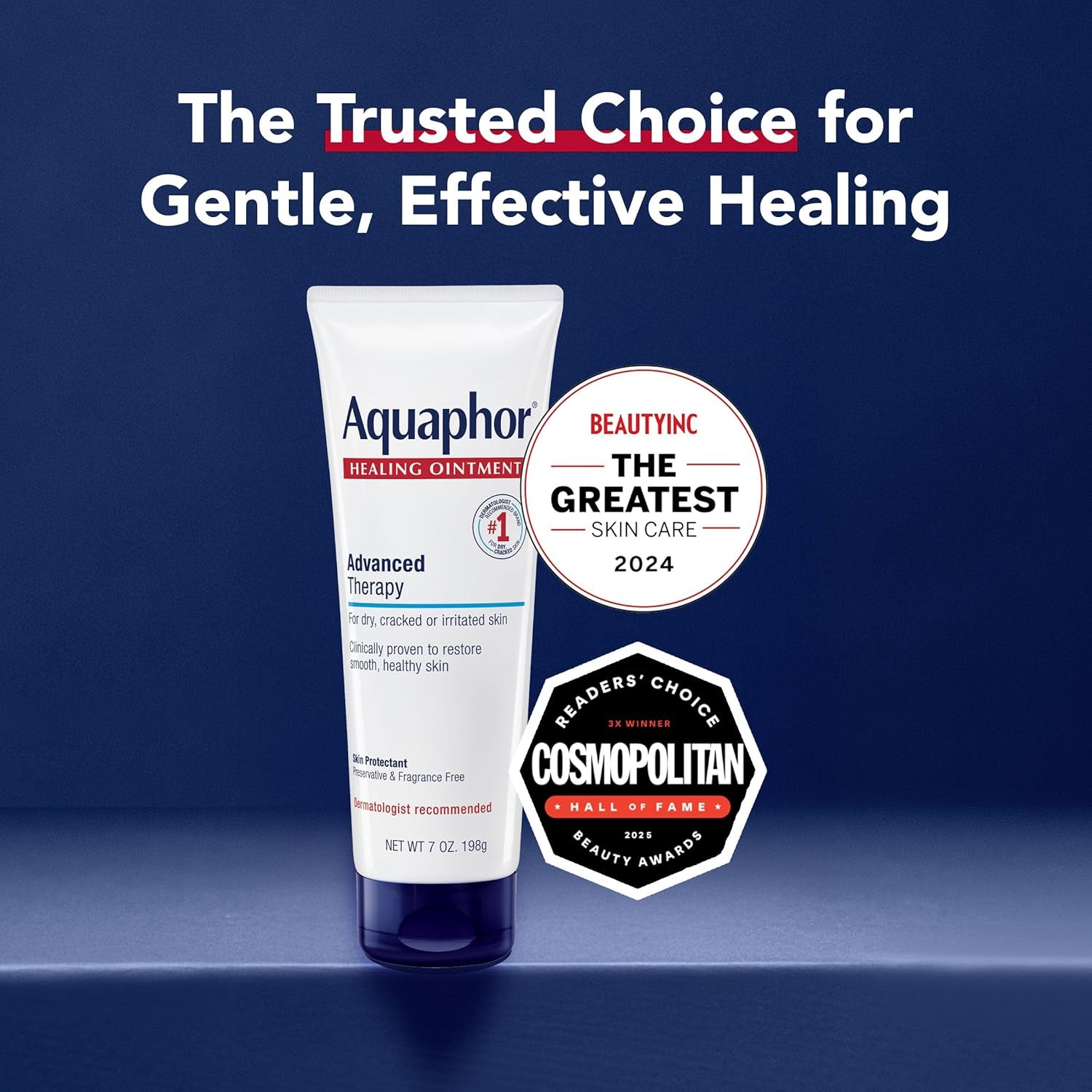 Healing Ointment Advanced Therapy Skin Protectant, Dry Skin Body Moisturizer, 7 Oz Tube (Pack of 12)