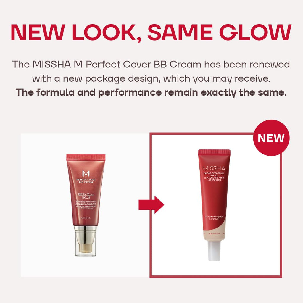 M Perfect Cover BB Cream No.13 Bright Beige - Fair with Cool Undertone SPF 42 PA +++ 1.69 Fl Oz - Tinted Moisturizer for Face with SPF