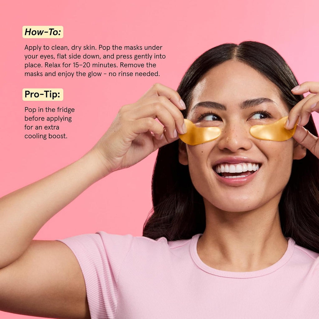 Award Winning under Eye Mask - Birthday Gifts for Women - Gel Eye Patches for Dark Circles, Puffy Eyes, Wrinkles, Undereye Bags - Gifts for Teen Girls - Vegan (48 Pairs, Gold)