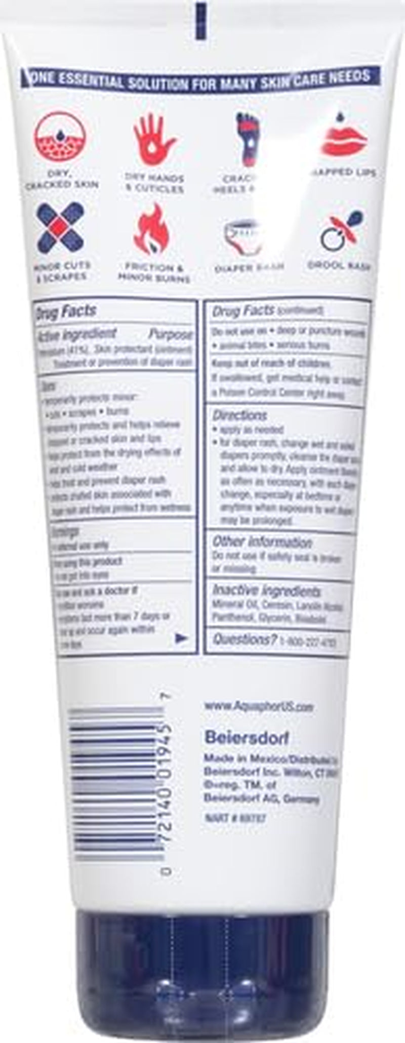 Healing Ointment Advanced Therapy Skin Protectant, Dry Skin Body Moisturizer, 7 Oz Tube (Pack of 12)