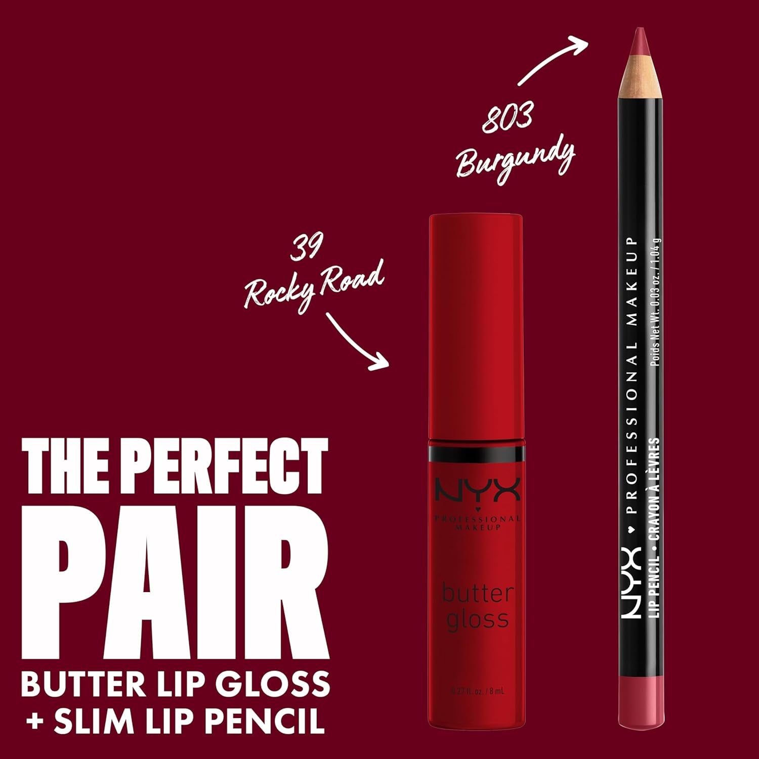 PROFESSIONAL MAKEUP Butter Gloss, Non-Sticky Lip Gloss - Rocky Road (Wine)